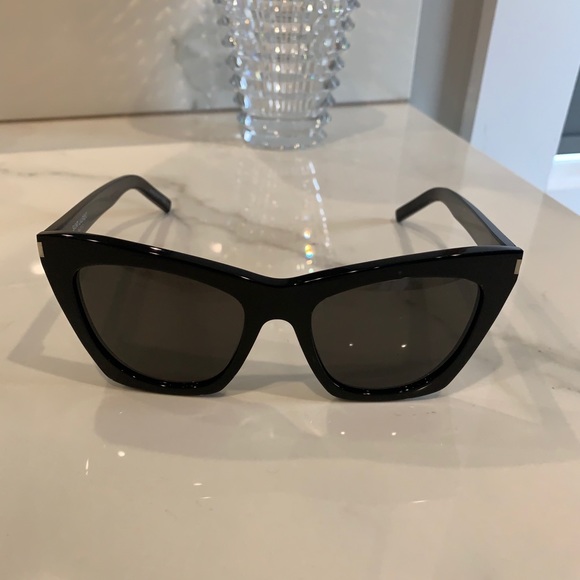 Yves Saint Laurent Black Cat-Eye Sunglasses with Brown Lenses - Picture 6 of 7